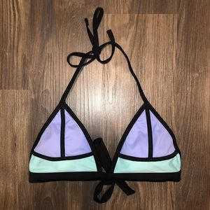 Xhilaration Purple/Blue Triangle Bikini Top M
